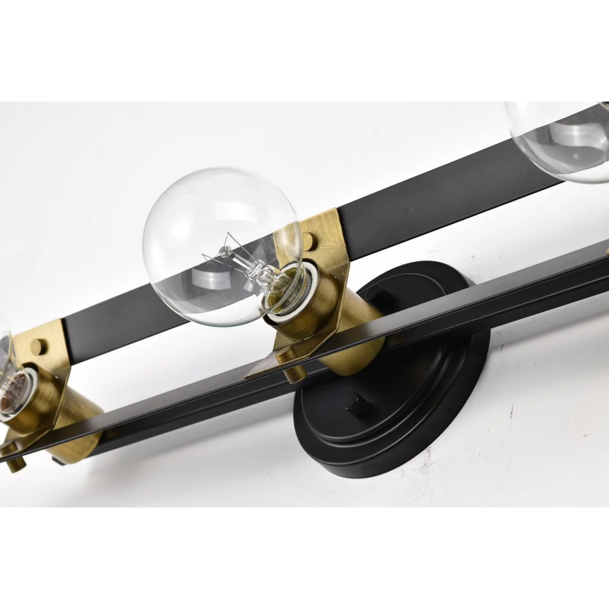 60-7865 MARSDEN 3 LIGHT VANITY Marsden 3 Light Vanity; Matte Black and Natural Brass Finish - Cheap-Us