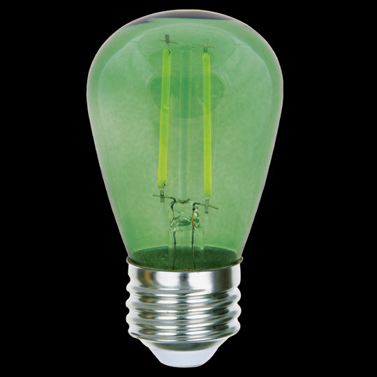 Luxrite LED Filament S14 Light Bulb, E26 Medium Base, 0.5W, Green Transparent Bulb Finish (LR21732) - Cheap-Us
