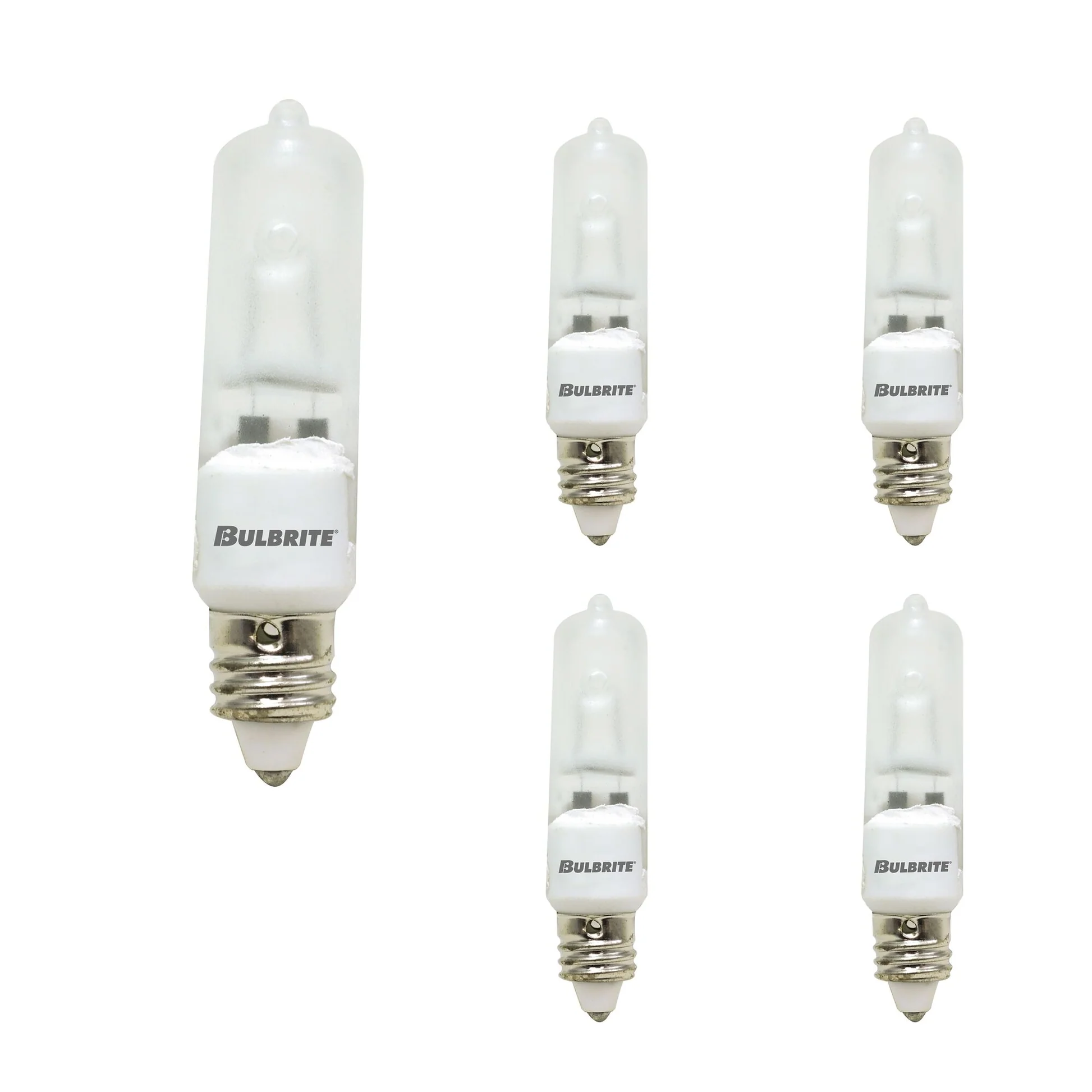 BULBRITE HALOGEN T4 MINI-CANDELABRA SCREW (E11) 50W DIMMABLE LIGHT BULB 2900K/SOFT WHITE 5PK (610052) - Cheap-Us