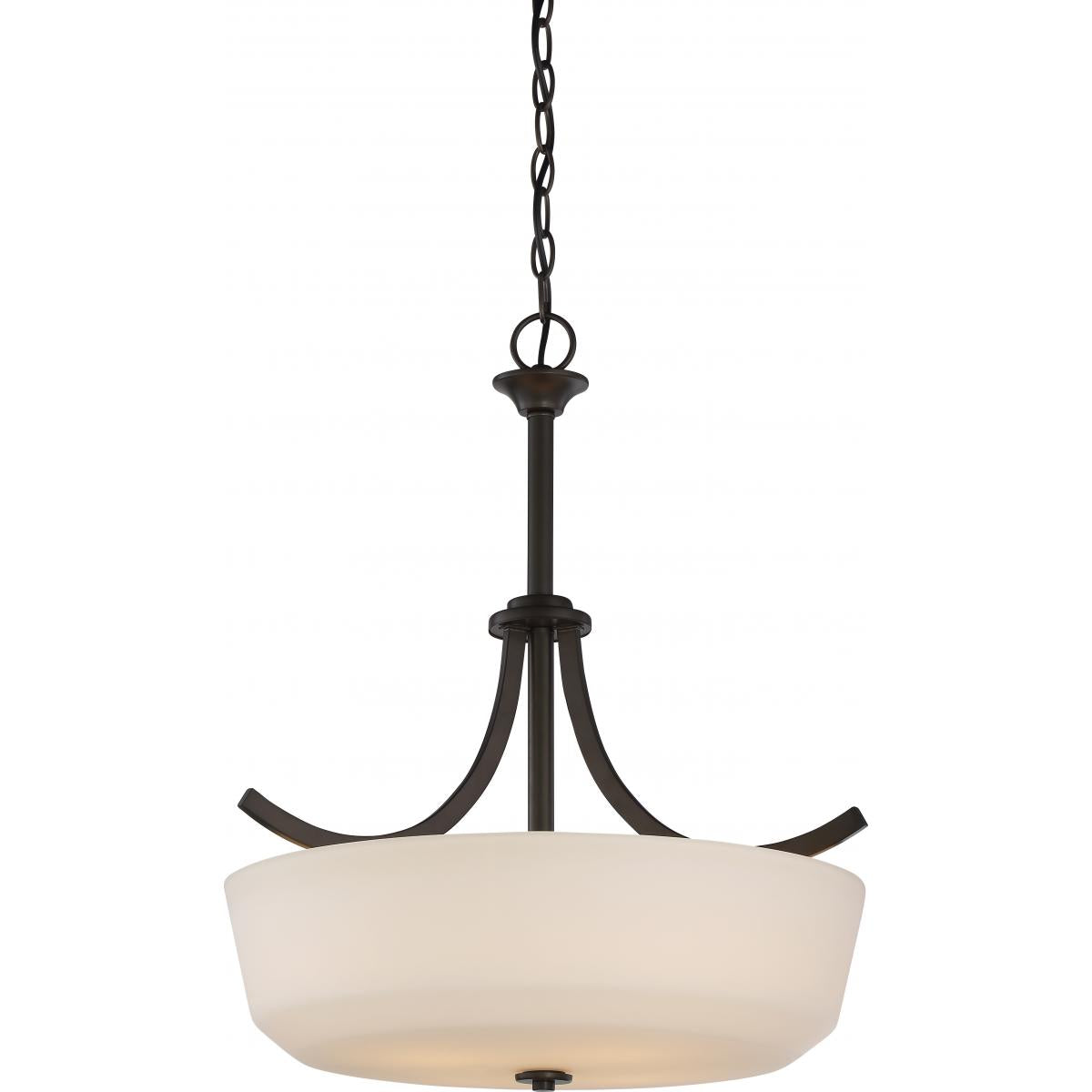 60-5927 LAGUNA 4 LT PENDANT Laguna - 4 Light Pendant with White Glass - Aged Bronze Finish - Cheap-Us
