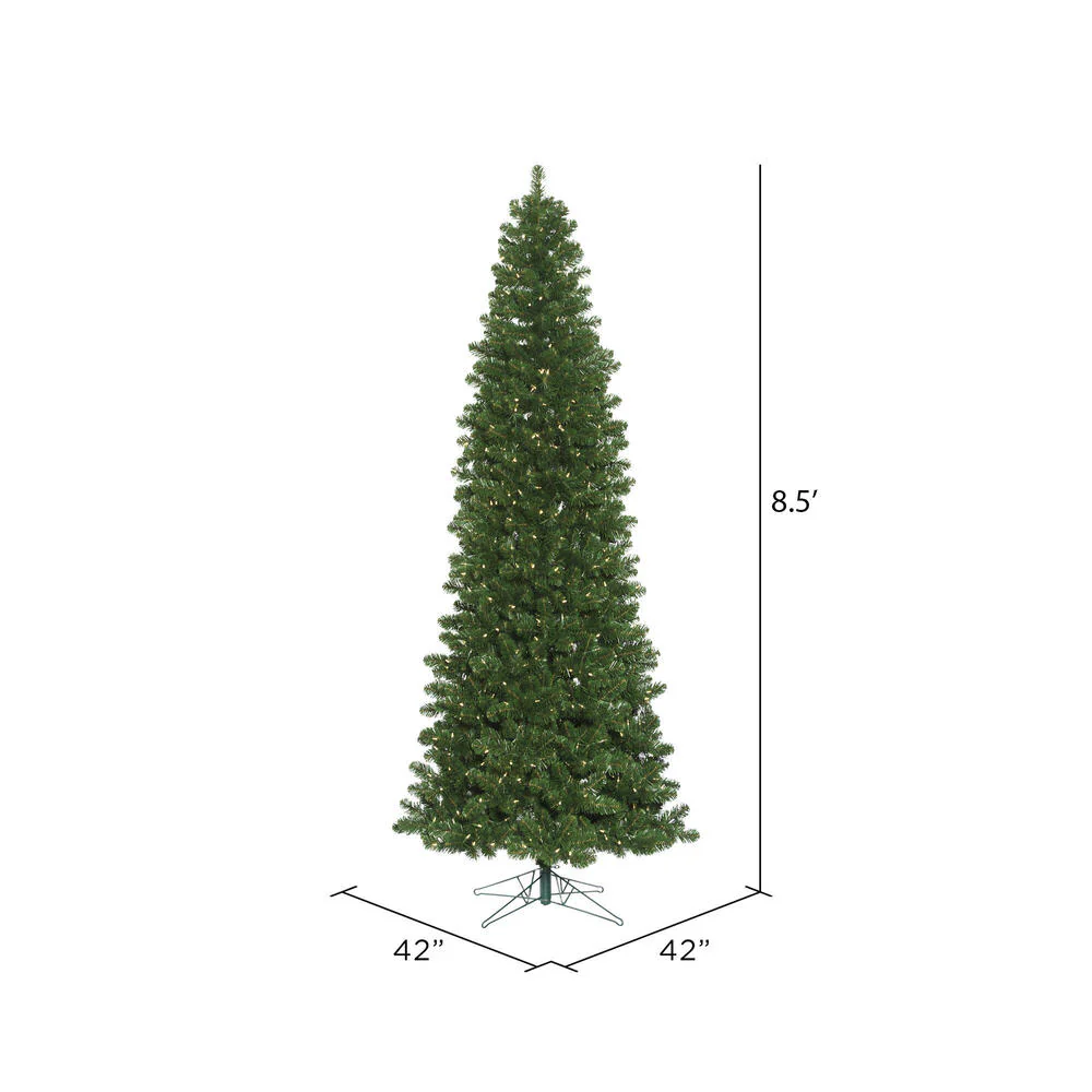 Vickerman 8.5' Oregon Fir Slim Artificial Christmas Tree Warm White LED Lights - Cheap-Us