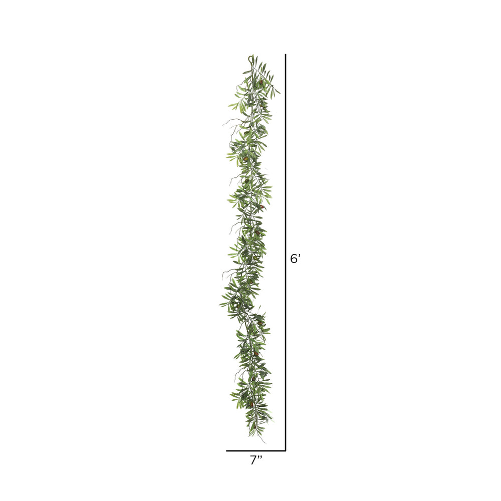 Vickerman 6' Artificial Green Olive Hill Garland. - Cheap-Us