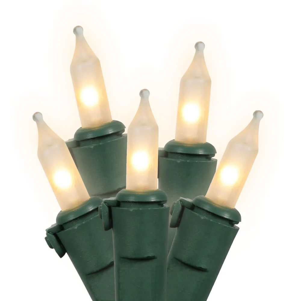 Vickerman 100 White Mini Light Icicle Light on Green Wire, 9' Christmas Light Strand- 2 Pack - Cheap-Us