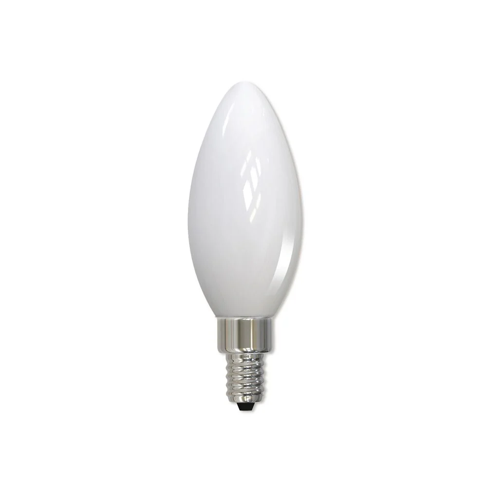 Bulbrite LED B11 Filament Bulb, Milky Finish, 2700K, Fully Compatible Dimming, 5 Watts, E12 Candelabra Base, 500 Lumens, 120V, Soft White Light 36-Pack - Cheap-Us