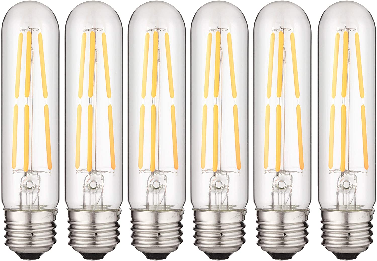 Sunlite 80611-SU LED Filament T10 Tubular Light Bulb Vintage Edison Style, 6 Watts (60w Equivalent), 600 Lumens, Dimmable, 27K - Warm White - Cheap-Us