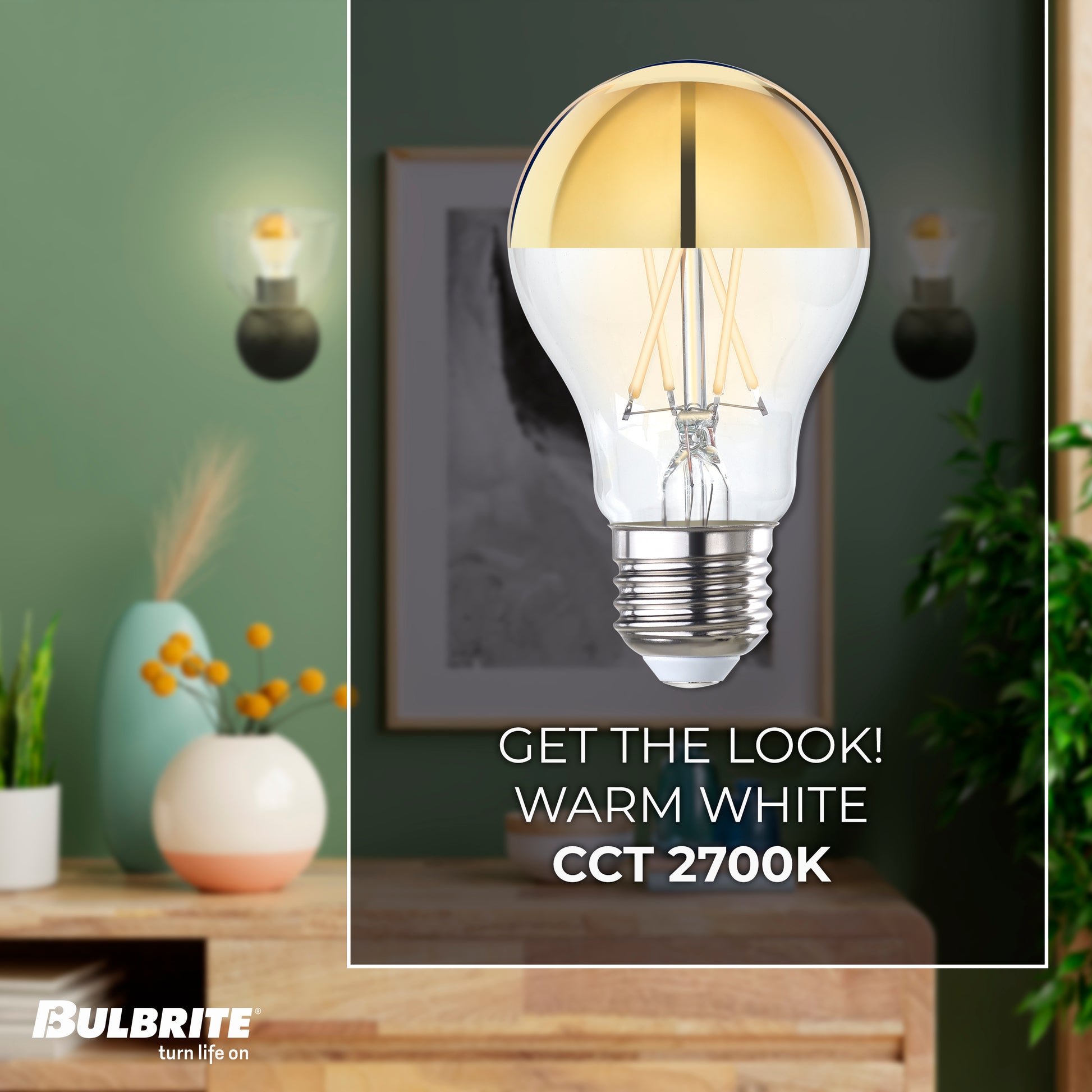 BULBRITE 5W LED A19 2700K FILAMENT HALF GOLD E26 FULLY COMPATIBLE DIMMING-4PK - Cheap-Us