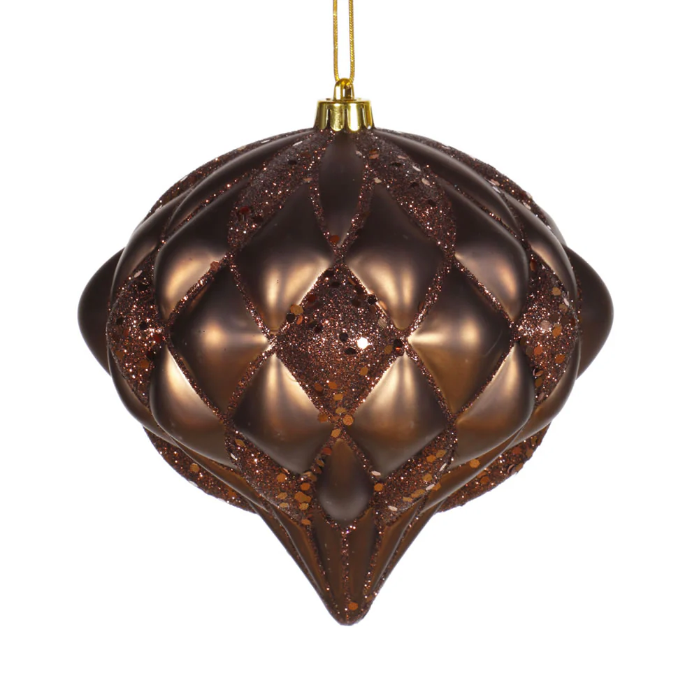 Vickerman 145Mm Diamond Onion*1Pc/Bag-Matte Chocolate  Matching Glitter Shatterproof  Secure Cap - Cheap-Us