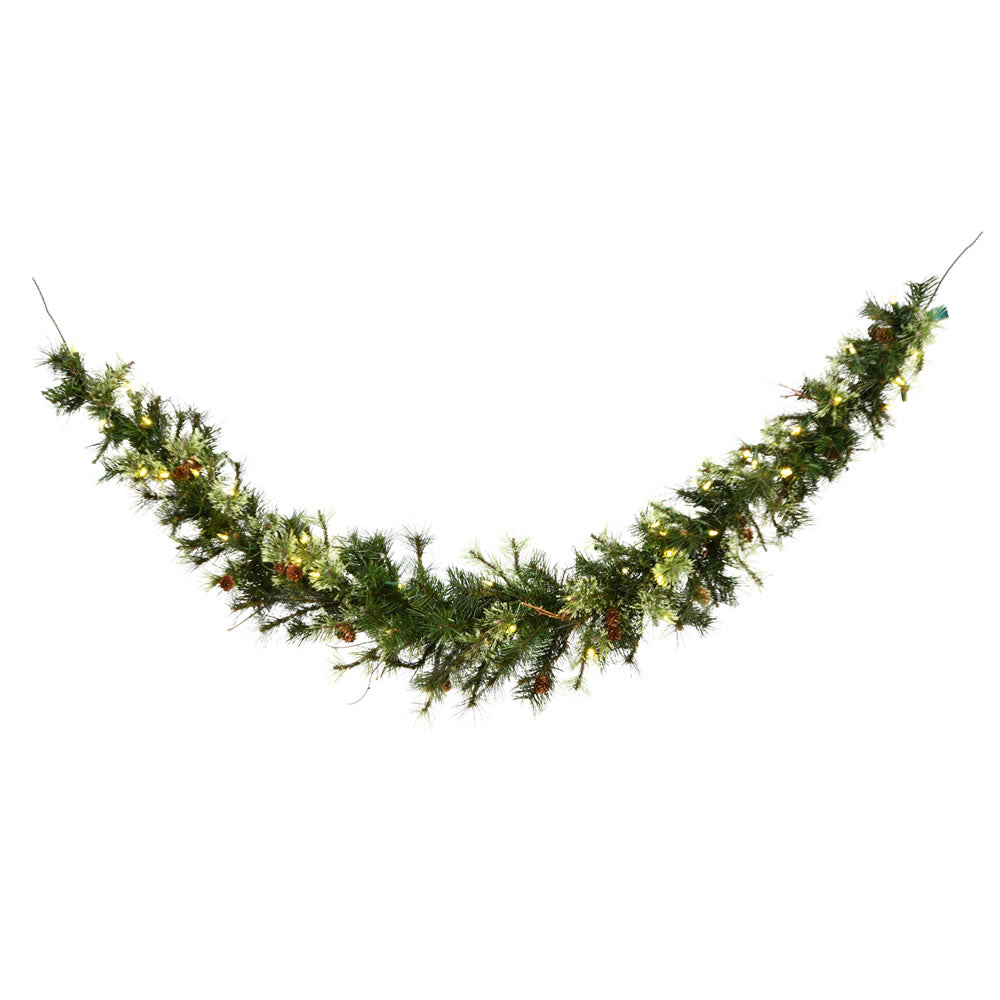 Vickerman 6' Mixed Country Pine Artificial Christmas Garland Warm White Dura-lit LED Lights - Cheap-Us