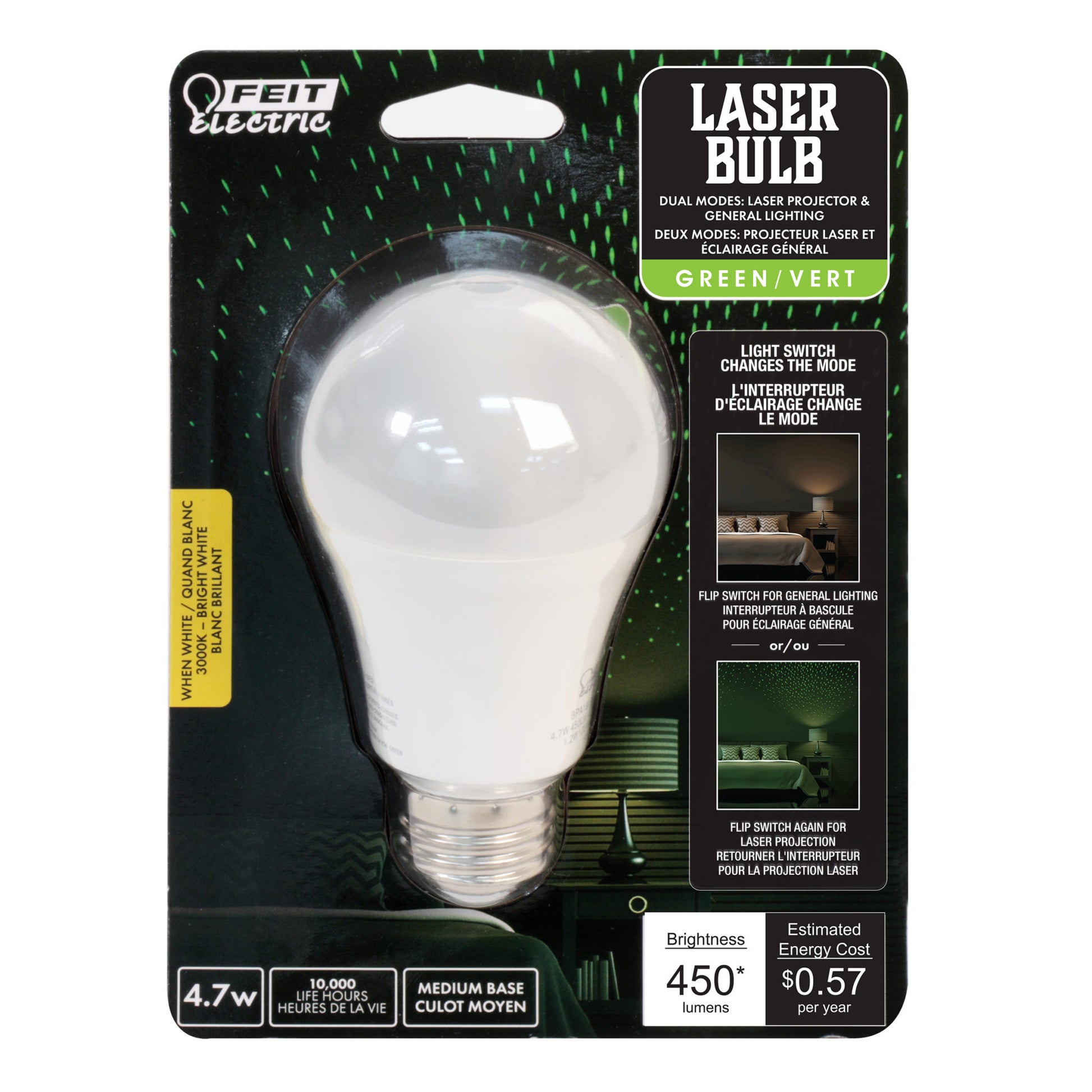 450 Lumen 3000K Green Laser A19 - Cheap-Us
