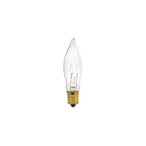 Bulbrite 7.5CFC/15/3 7.5 Watt Incandescent CA5 Flame Tip Chandelier Bulb, Candelabra Base, Clear - Cheap-Us