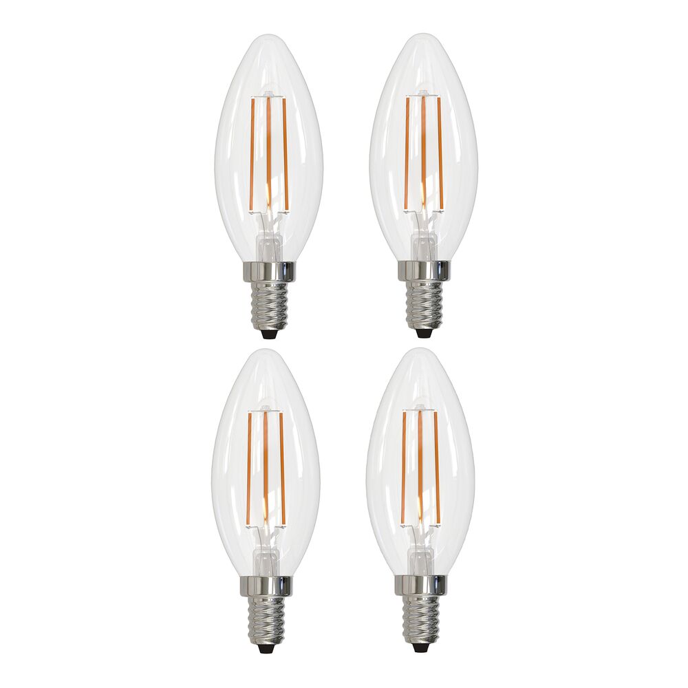Bulbrite Pack of (4) 4 Watt Dimmable Clear Filament B11 Candelabra (E12) LED Bulb - 350 Lumens, 2700K, and 90 CRI - Cheap-Us