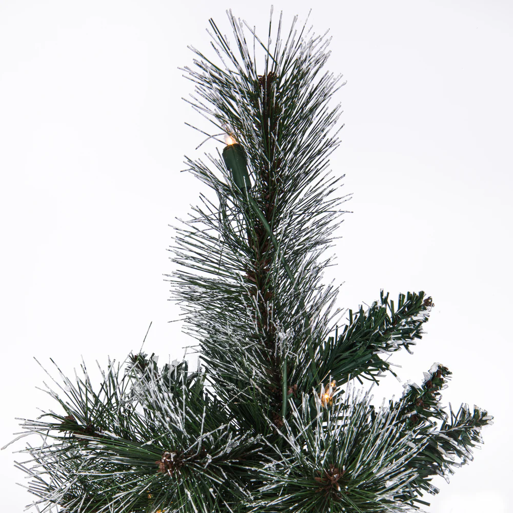 Vickerman 2' Snow Tipped Mixed Pine Artificial Christmas Tree Clear Dura-lit Lights - Cheap-Us