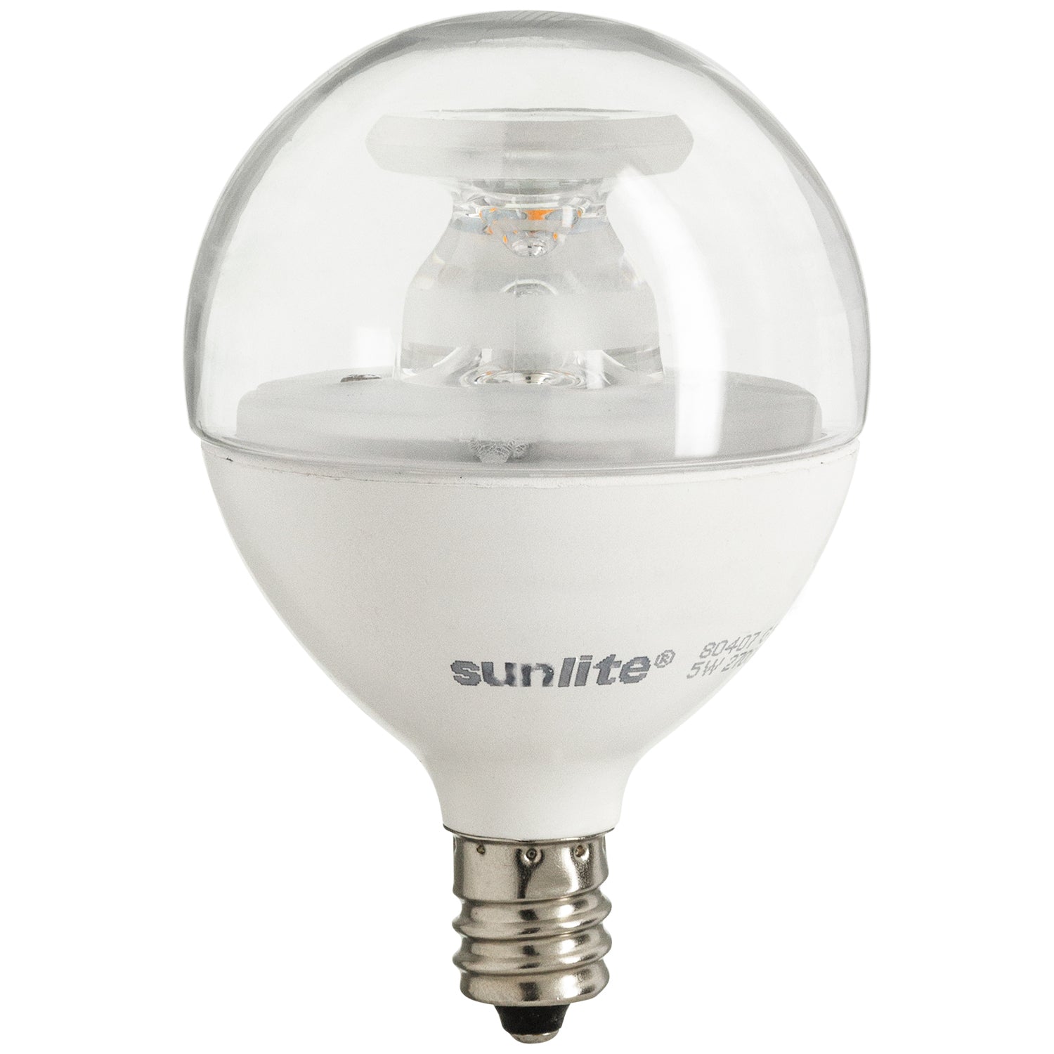 Sunlite LED G16.5 Clear Globe Light Bulb, 7 Watts (60W Equivalent), 500 lumens, Dimmable, Candelabra Base (E12), 120 Volts, ETL Listed, 260 Degree Beam Angle, 3000K Warm White, 6 Pack - Cheap-Us