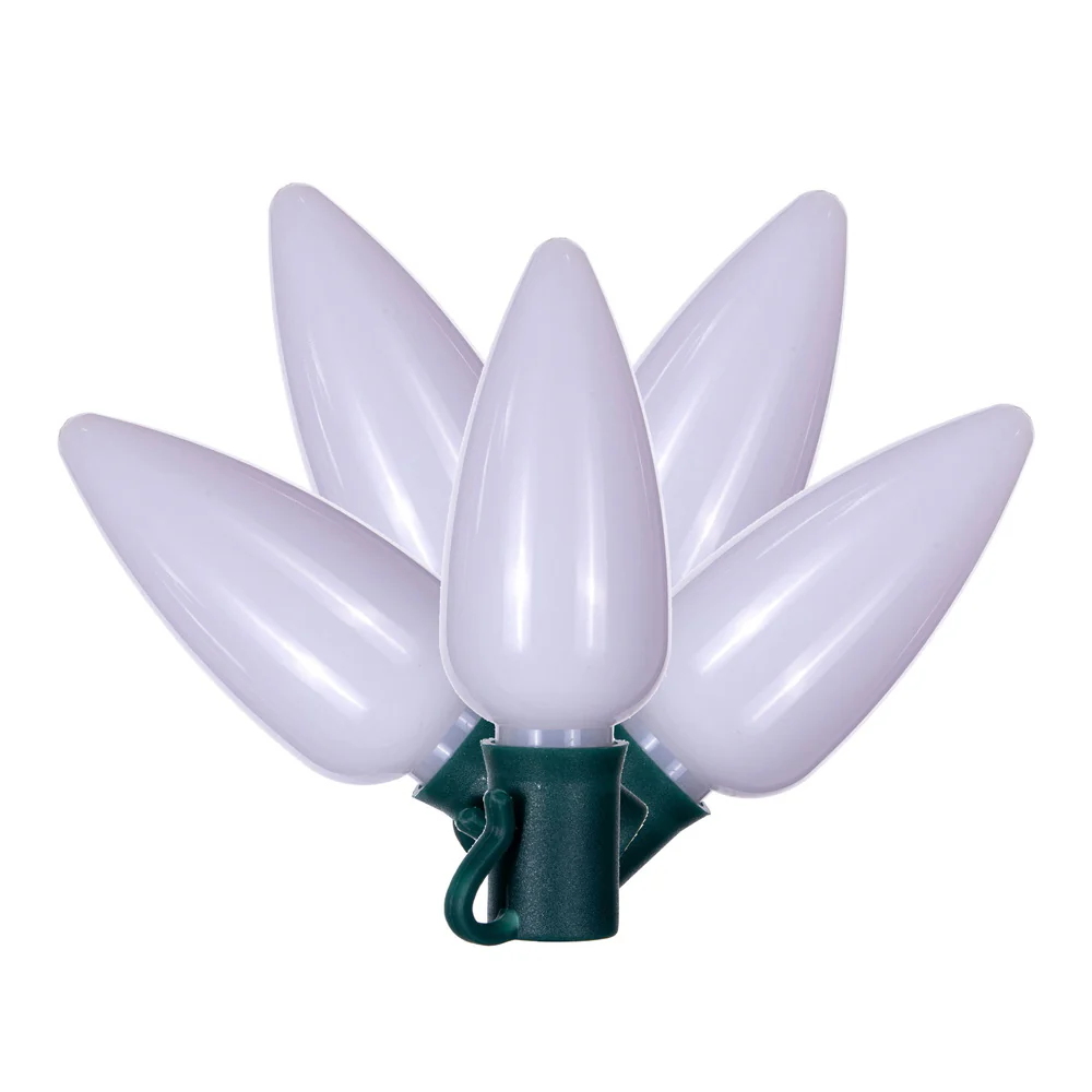 Vickerman 25 Warm White Ceramic C9 LED Light on Green 22AWG Wire 25'. - Cheap-Us