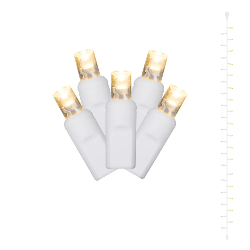 Vickerman 50 Warm White Twinkle Wide Angle LED Curtain Light on White Wire, 25'.- 2 Pack - Cheap-Us