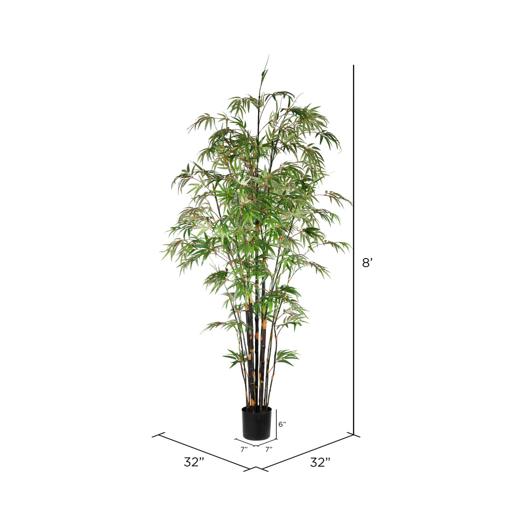 Vickerman 8' Artificial Potted Black Japanese Bamboo Tree. - Cheap-Us