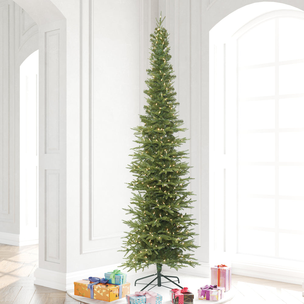 Vickerman 8.5' Bixley Pencil Fir Artificial Christmas Tree Warm White Dura-lit LED Lights - Cheap-Us