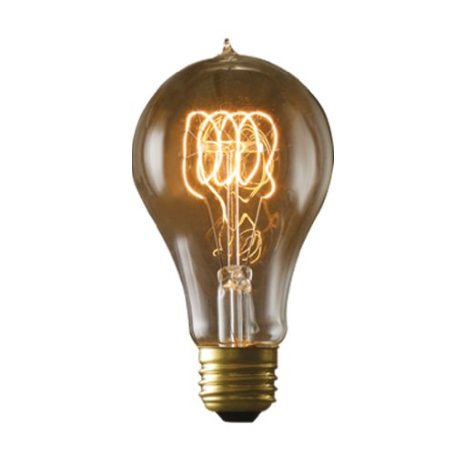 Bulbrite NOS25-VICTOR/A21 25 Watt Nostalgic Incandescent Edison A21, Victorian Loop Filament, Medium Base, Antique Finish - Cheap-Us