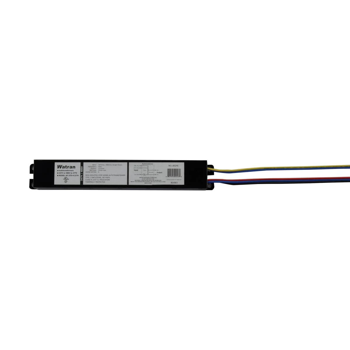 80-961 AT-375-43-277V STEP DOWN TRANS Transformer 480V 347V Down to 277V FCAN; Step Down Auto-transformer (Non-Isolated) - Cheap-Us