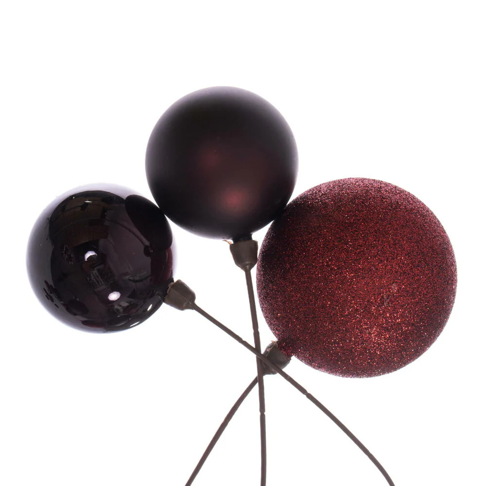 Vickerman 10' Burgundy Assorted Finish Branch Ball Ornament Garland. - Cheap-Us