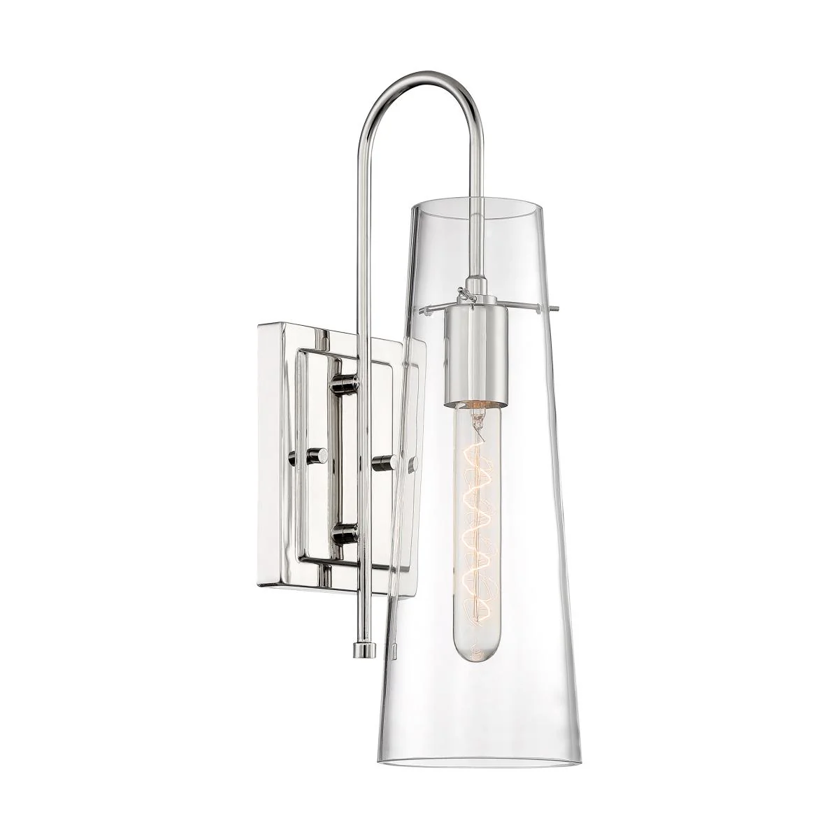 60-6869 ALONDRA 1 LIGHT WALL SCONCE Alondra - 1 Light Sconce with Clear Glass - Polished Nickel Finish - Cheap-Us