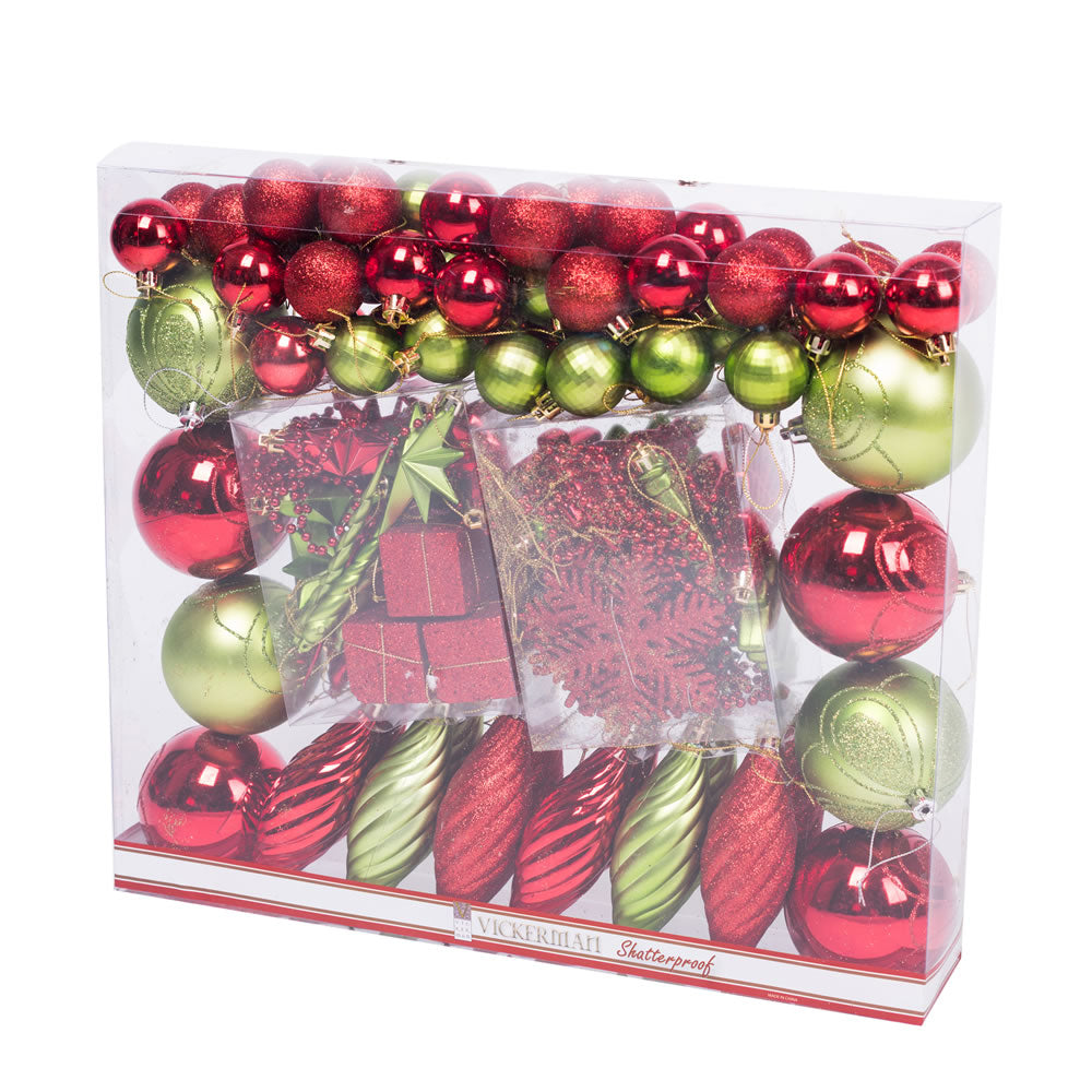 Vickerman Red and Kiwi Ornament Set 125 per Box - Cheap-Us