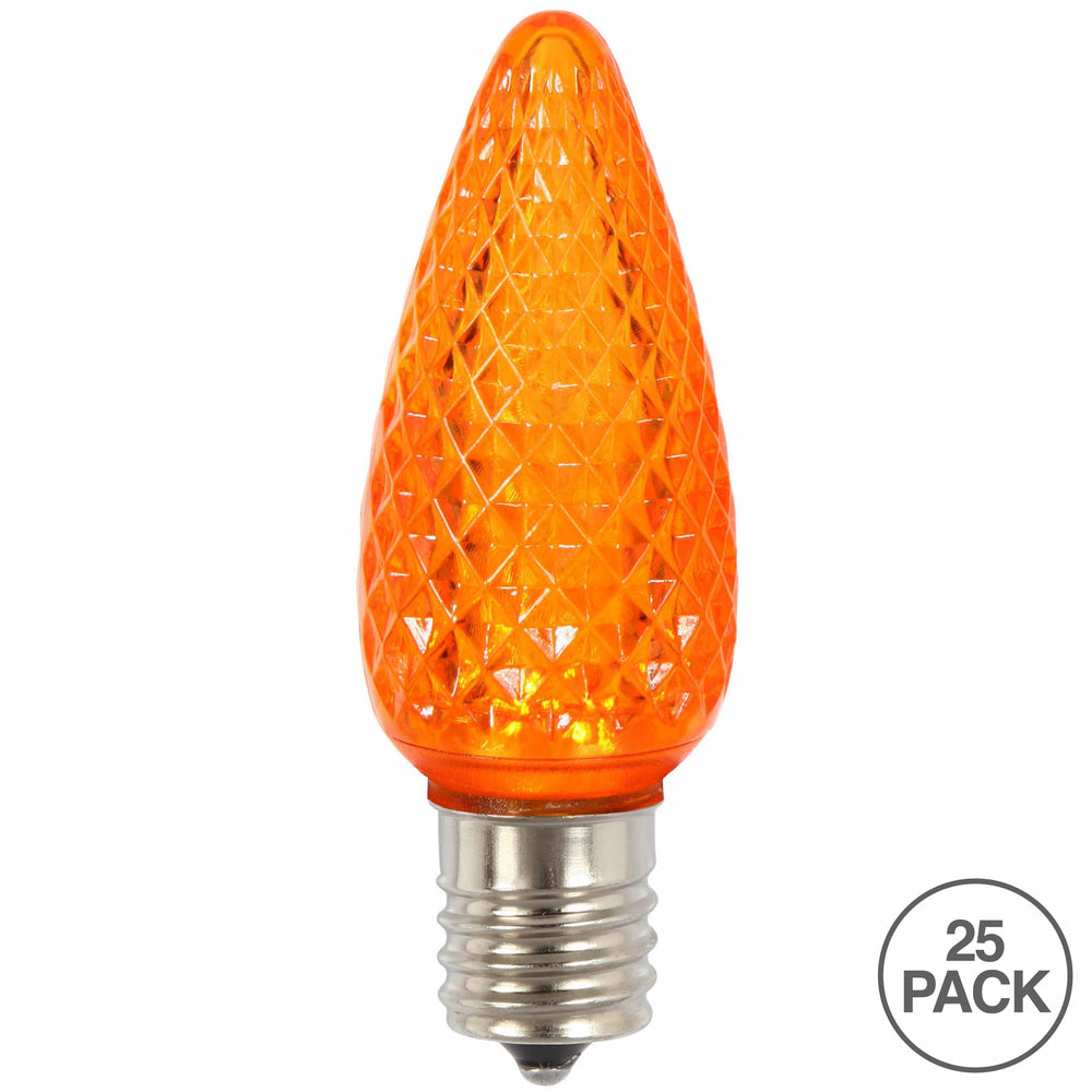 Vickerman C9 LED Orange Faceted Twinkle Bulb  Nickel Base bag of 25 - Cheap-Us