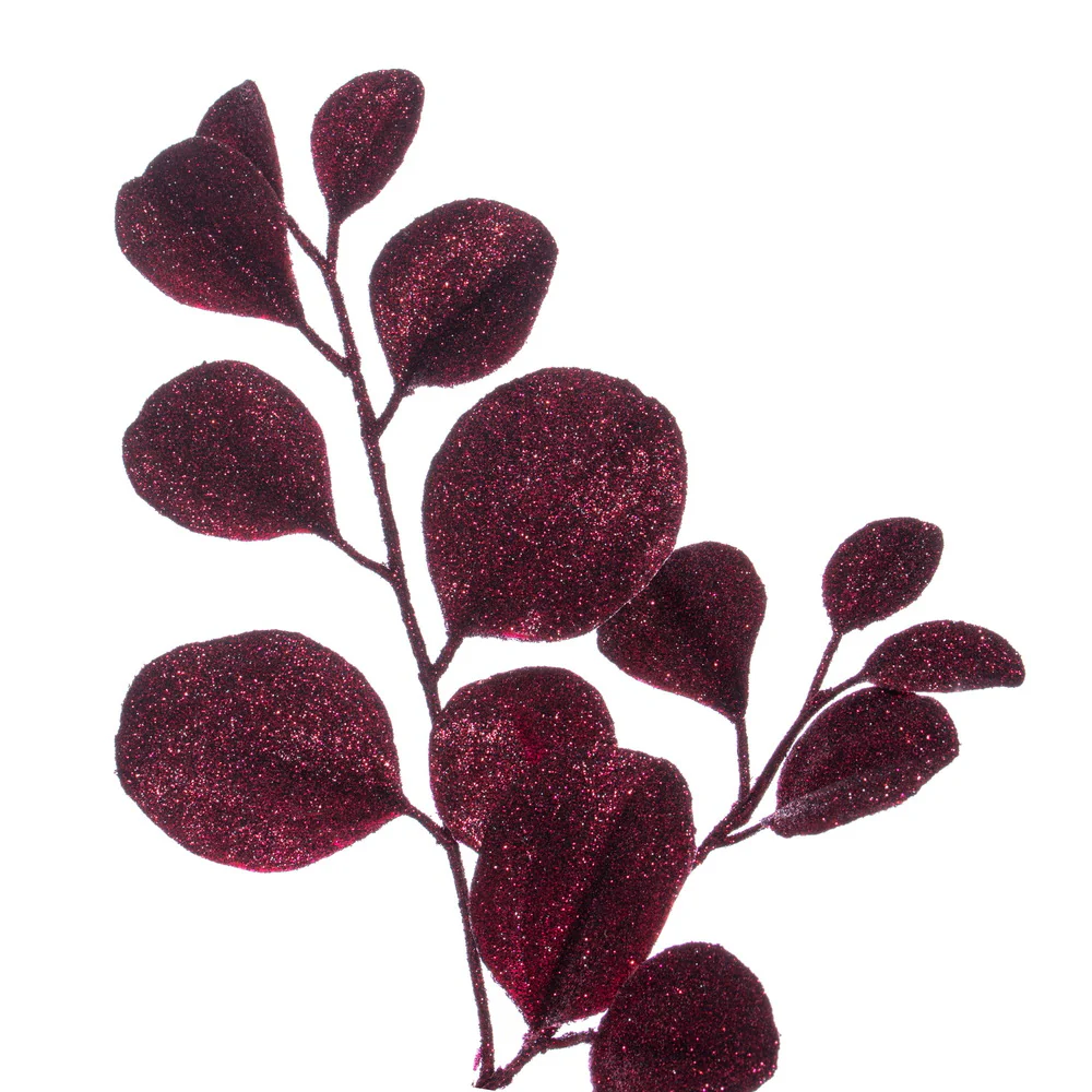 Vickerman 6' Burgundy Artificial Dogwood Glitter Garland. - Cheap-Us