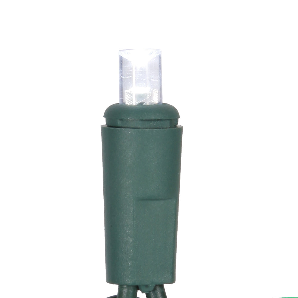 Vickerman 50 Cool White Twinkle Wide Angle LED Light on Green Wire 25' Light Strand. - Cheap-Us