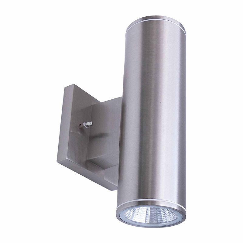 Westgate 3In Wall Cyl. U/D 2X9W 30K/40K/50K Dim. - Brushed Nickel, Outdoor Lighting, 18W, 1300 Lumens, 3000K/4000K/5000K, Bn Finish, TRIAC Dimming - Cheap-Us