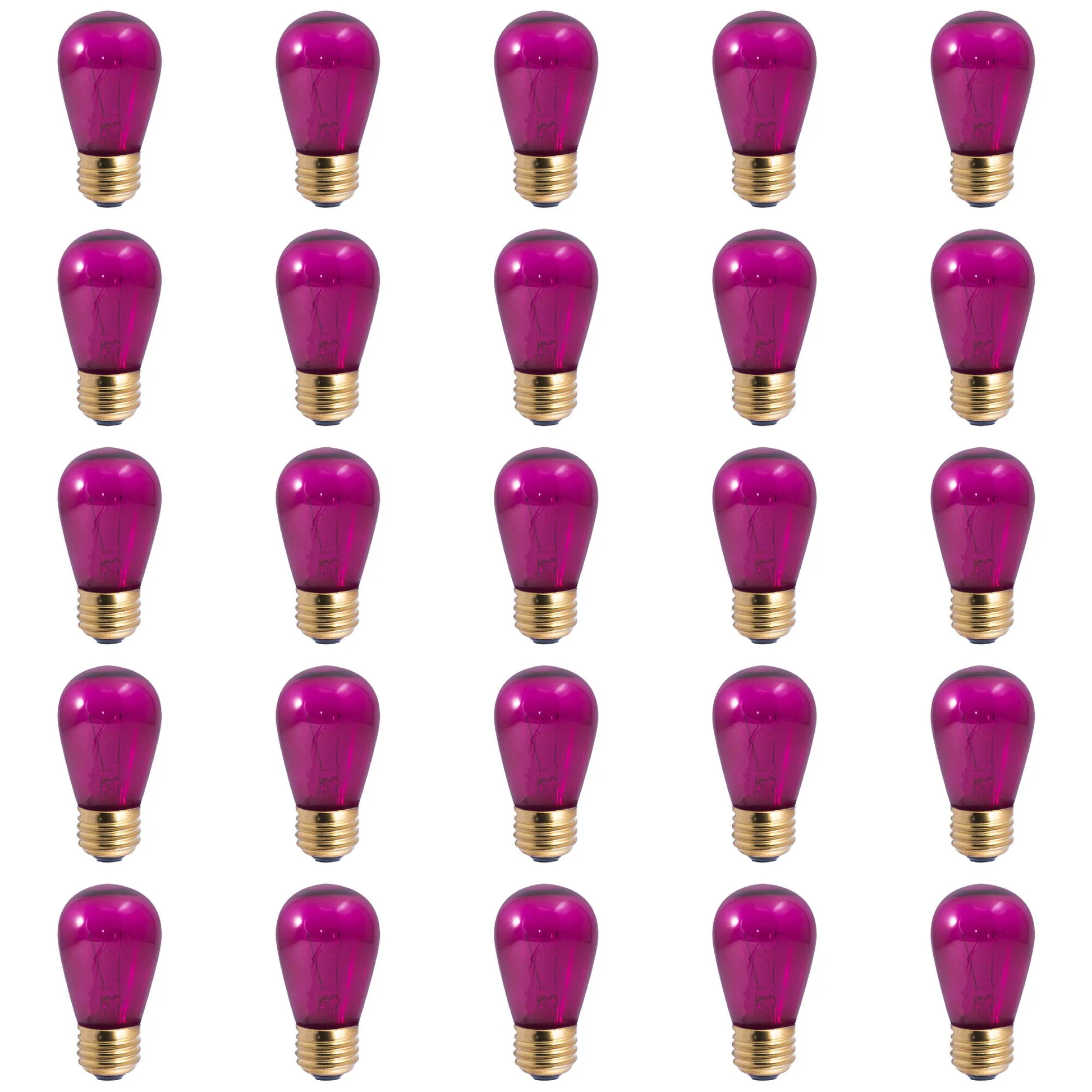 BULBRITE INCANDESCENT S14 MEDIUM SCREW (E26) 11W DIMMABLE LIGHT BULB TRANSPARENT PINK 25PK (701611) - Cheap-Us