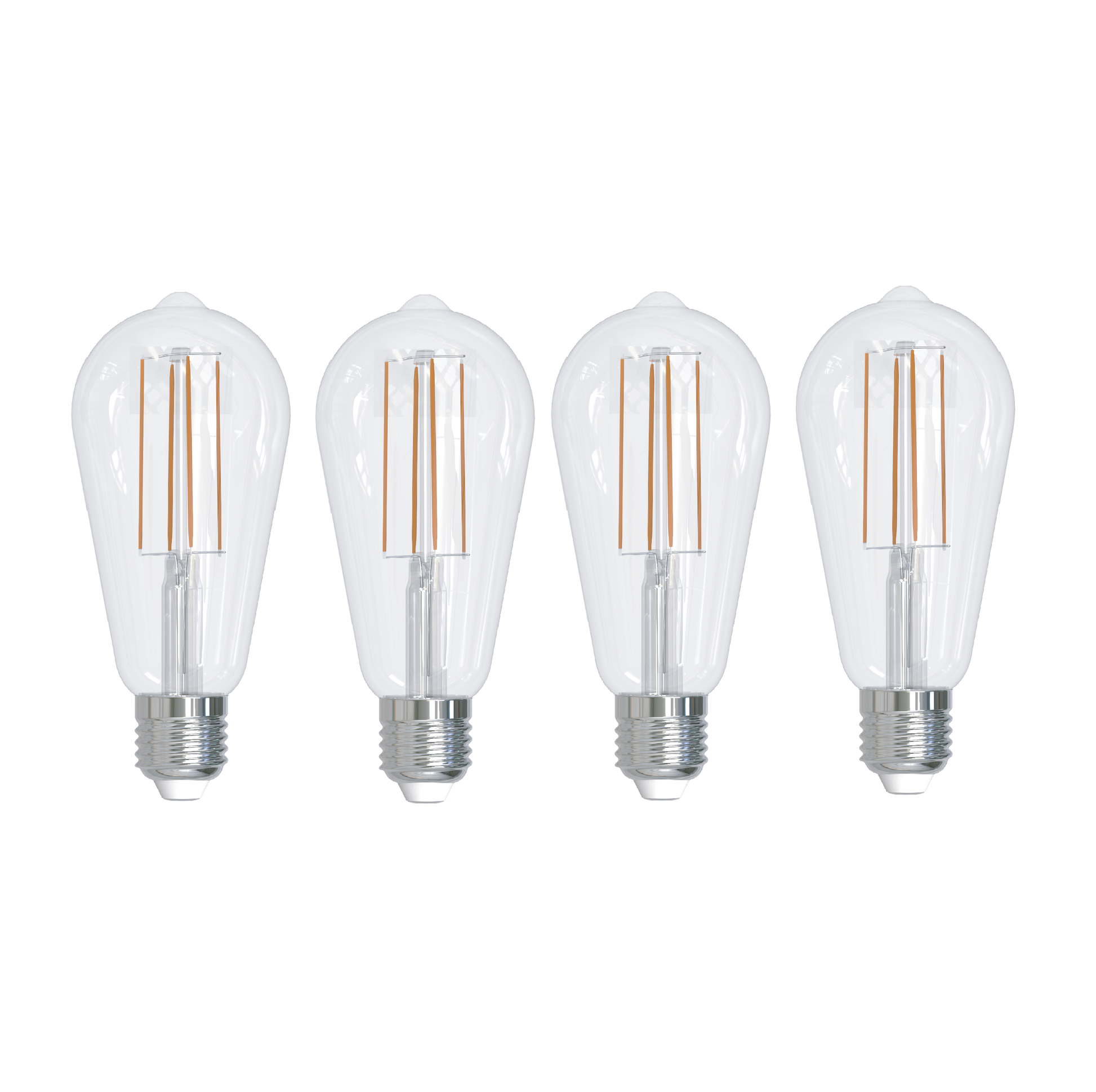 Bulbrite Pack of (4) 4.5 Watt Dimmable Clear Filament ST18 Medium (E26) LED Light Bulb - 450 Lumens, 2700K - Cheap-Us