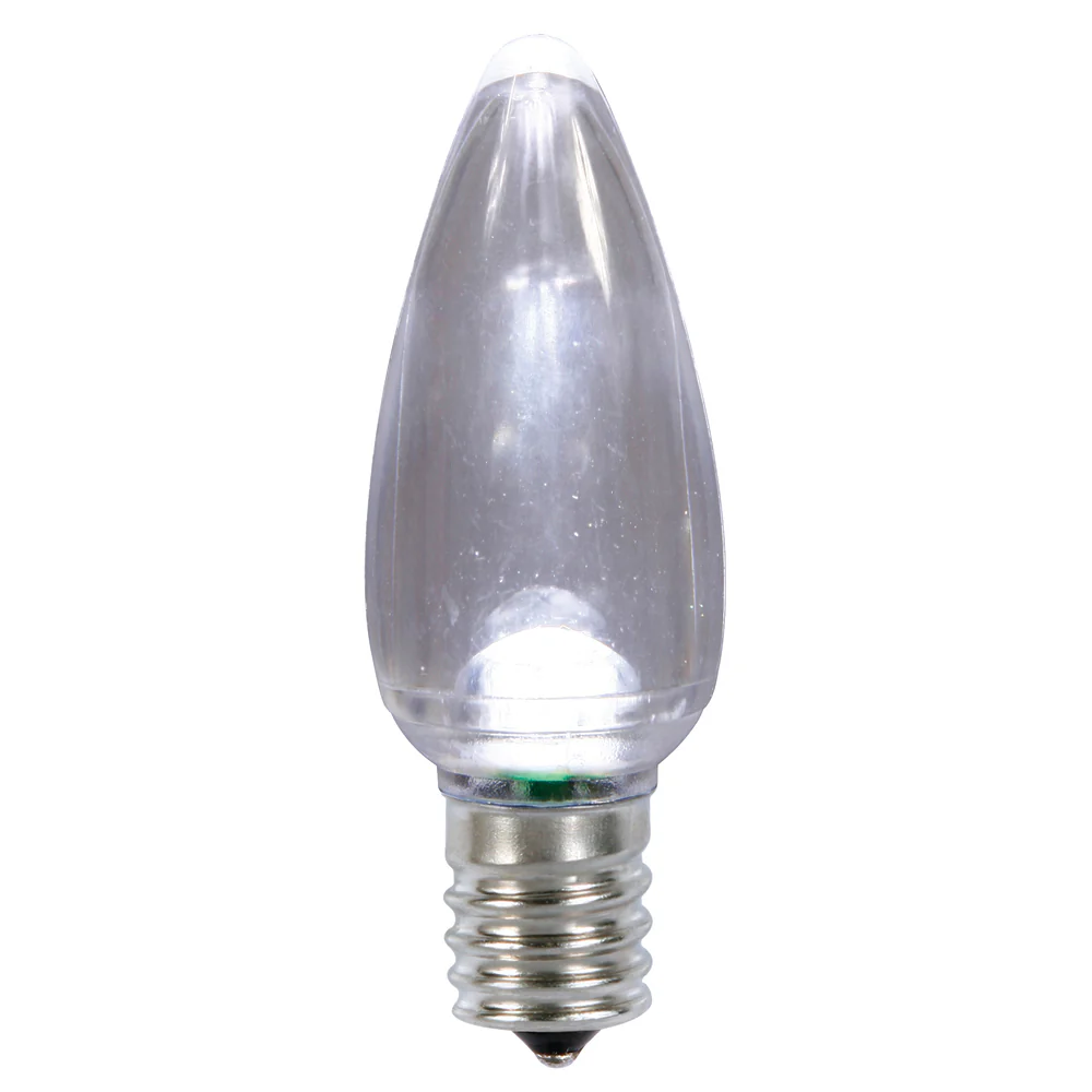 Vickerman C9 Transparent Plastic LED Pure White Dimmable Bulb E17 Nickel Base 25 per bag - Cheap-Us