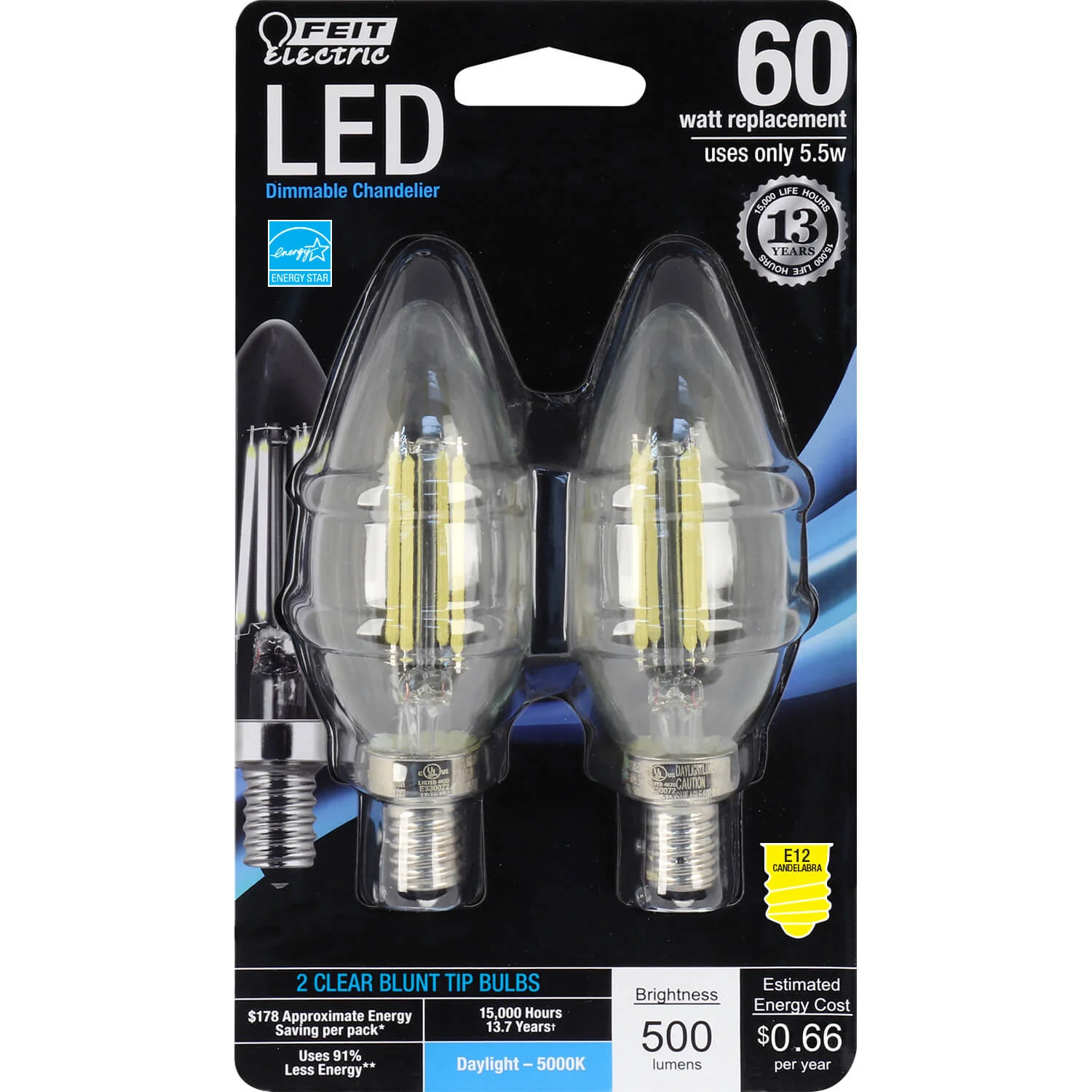 500 Lumen 5000K Dimmable Torpedo Tip LED - Cheap-Us
