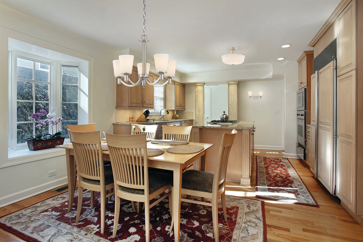 Satco Nuvo Laguna 2/3-Light Semi/Flush Mount Fixture With White Glass - 60W - 120V - Cheap-Us