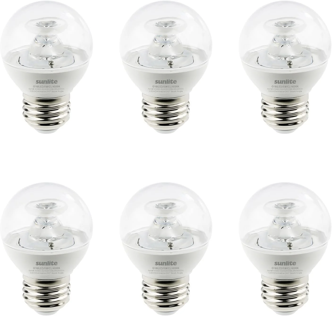 41893-SU G16/LED/5W/CL/40K/6PK - Cheap-Us
