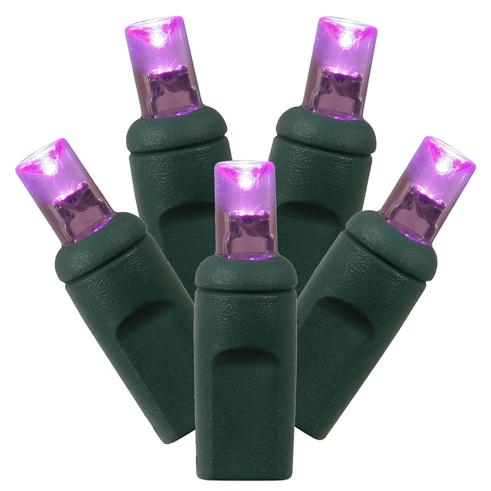 Vickerman 50 Purple Wide Angle LED Light on Green Wire 25' Christmas Single Mold Light Strand - Cheap-Us