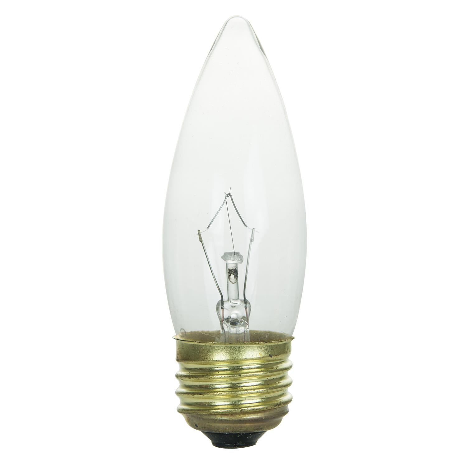 Sunlite 60 Watt Torpedo Tip Chandelier , Medium Base, Clear - Cheap-Us