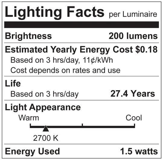 Luxrite G4 LED  Light Bulb, 1.5W, 200 Lumens, 12V, 2700K - Warm White, Clear Finish, 80 CRI, Pack of 6 (LR24630) - Cheap-Us