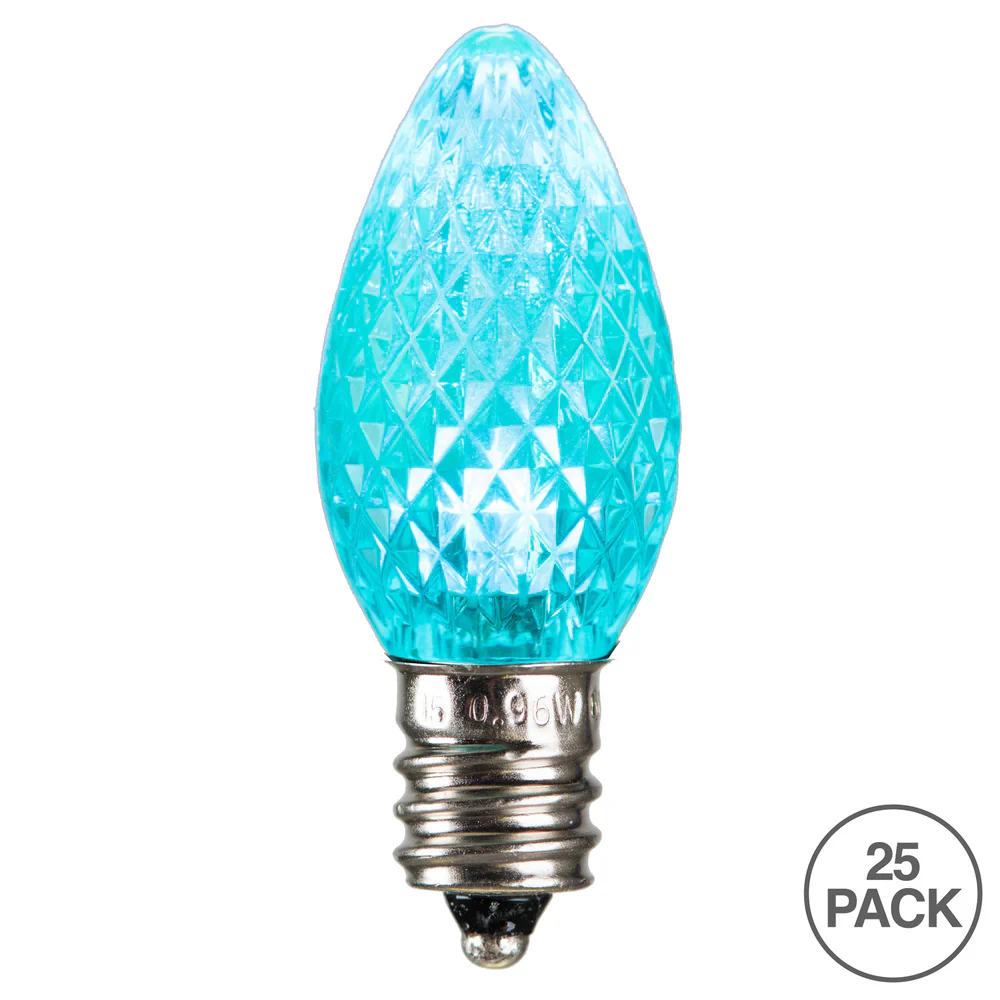 Vickerman C7 LED Teal Faceted Replacement Bulb bag of 25 - Cheap-Us