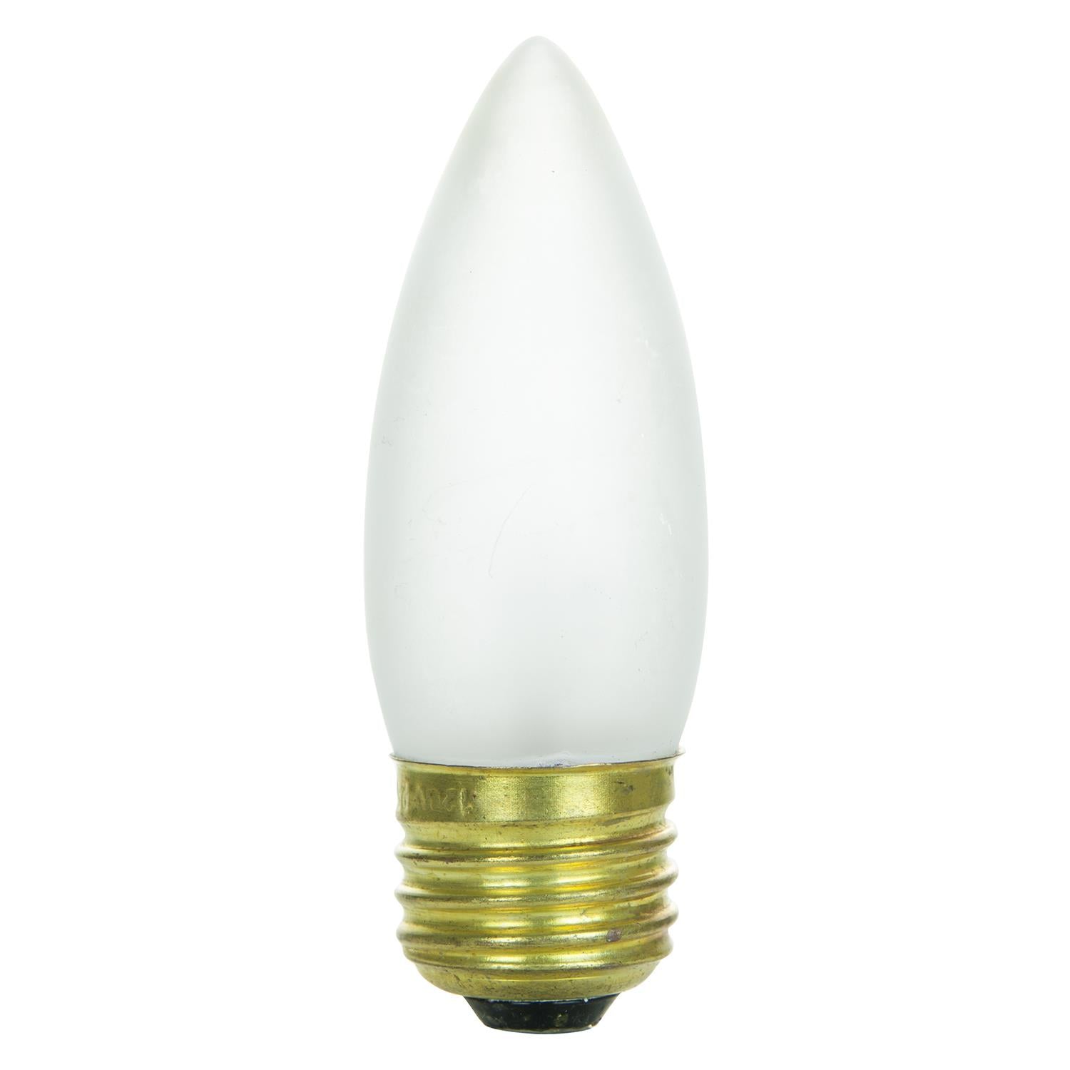 Sunlite 40 Watt Torpedo Tip Chandelier , Medium Base, Frost - Cheap-Us