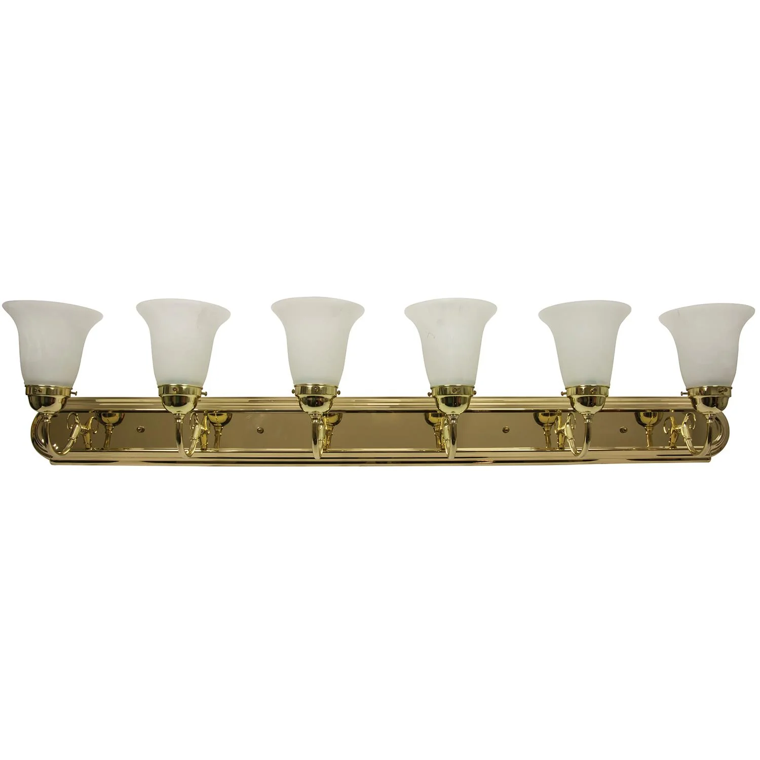 Sunlite 6 Lamp Vanity Decorative Sconce Fixture, Polished Brass  Finish, Alabaster Glass - Cheap-Us