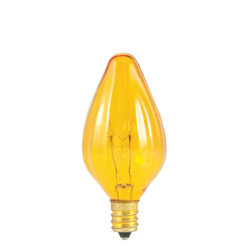 Bulbrite 15F10A 15 Watt Incandescent F10 Fiesta Bulb, Candelabra Base, Amber - Cheap-Us