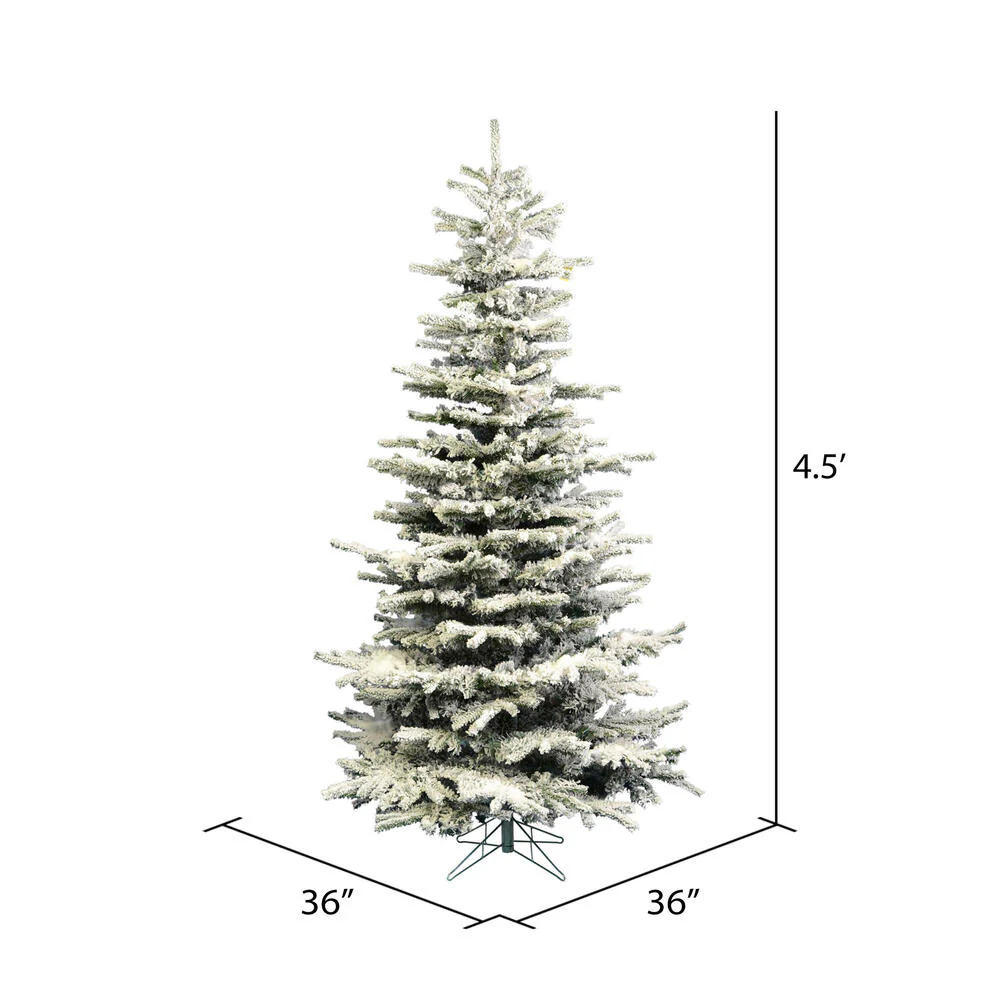 Vickerman 4.5' Flocked Sierra Fir Slim Artificial Christmas Tree Unlit - Cheap-Us