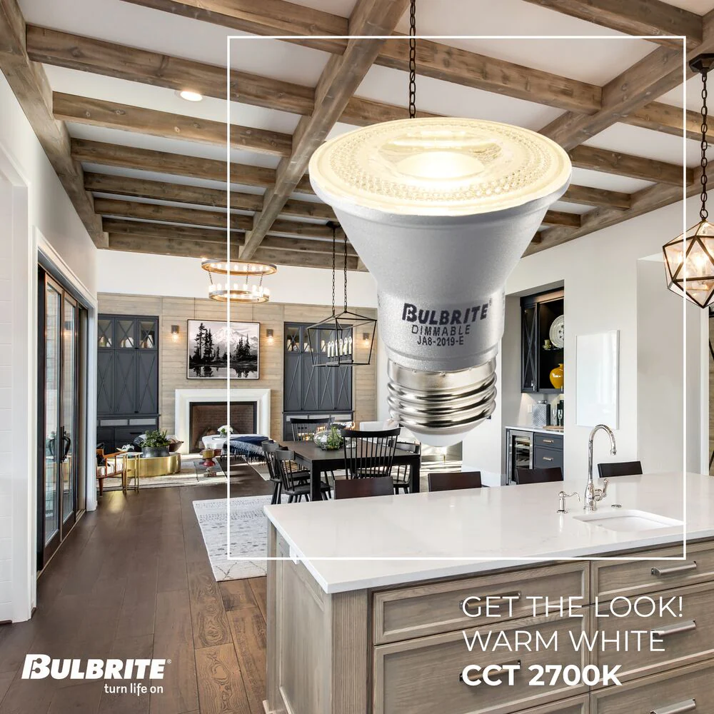 Bulbrite Pack of (6) 6.5 Watt Dimmable Flood PAR20 Medium (E26) LED Bulb - 488 Lumens, 2700K, and 90 CRI - Cheap-Us