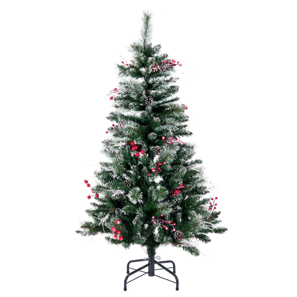 Vickerman 4.5' Snow Tipped Pine and Berry Artificial Christmas Tree Unlit - Cheap-Us