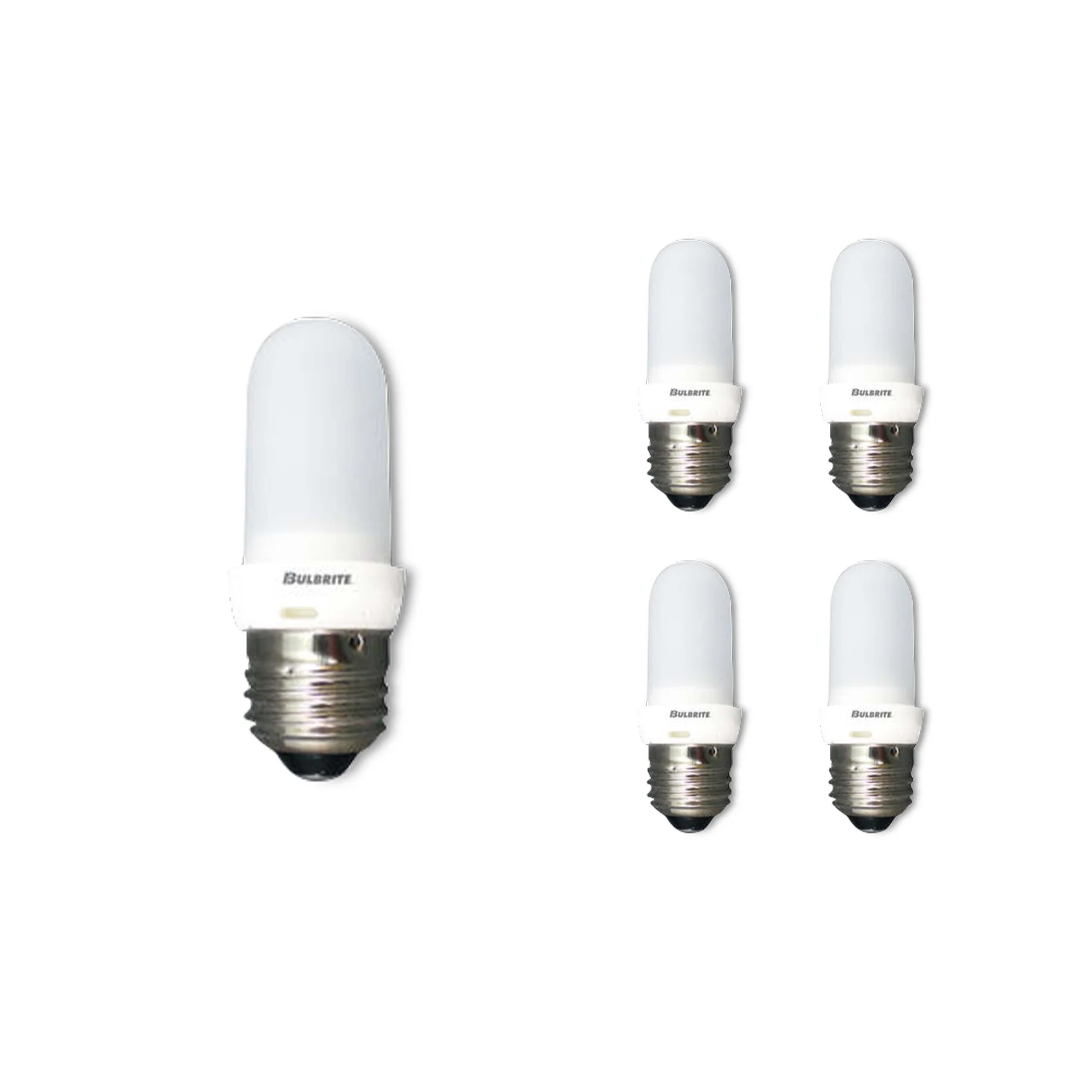 Bulbrite Pack of (5) 100 Watt 120V Dimmable Frost T8 Double Envelope Halogen Mini Light Bulbs with Medium (E26) Base, 2900K Soft White Light - Cheap-Us