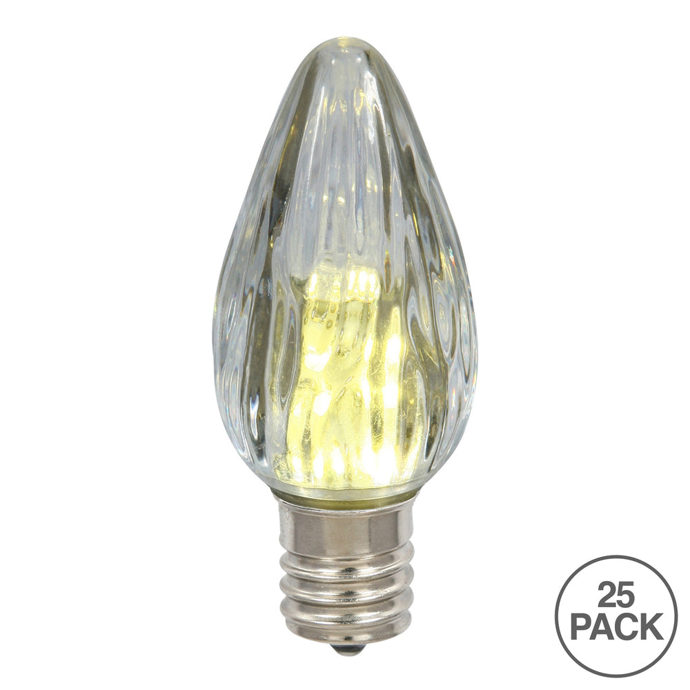 Vickerman F15 Pure White LED Plastic Flame Bulb E26 Nickel Base .96 Watts 25 Bulbs per Pack. - Cheap-Us