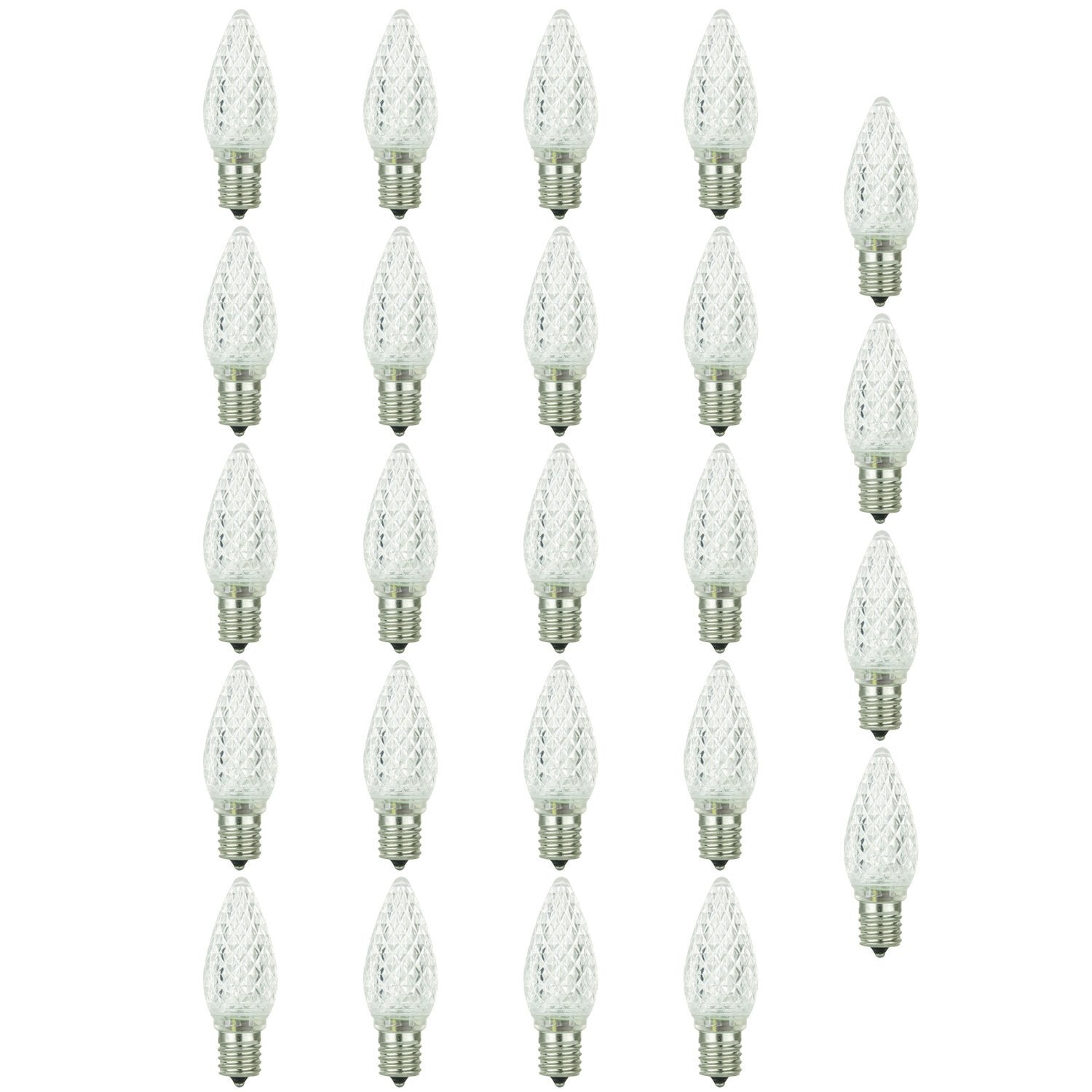 Sunlite 80708-SU C9/3LED/0.4/W/6PK LED 120-volt 0.4-watt Intermediate Based C9 Lamp, White - Cheap-Us