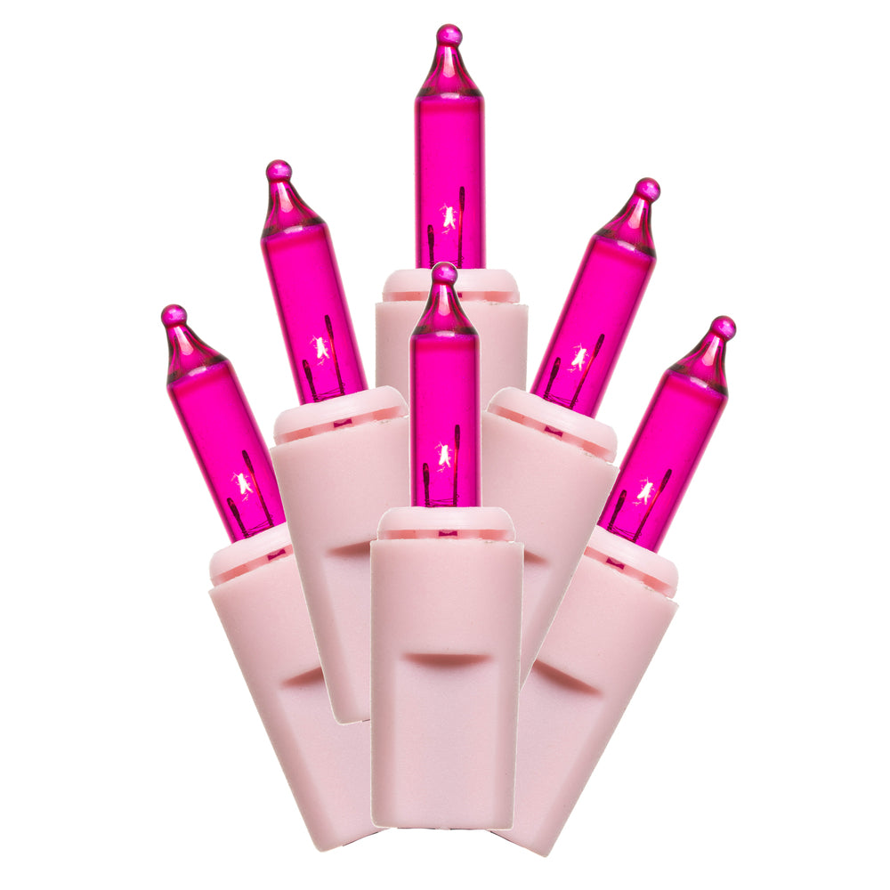 Vickerman 50 Pink Dura-lit Mini Light on Pink Wire, 37' Christmas Light Strand- 2 Pack - Cheap-Us